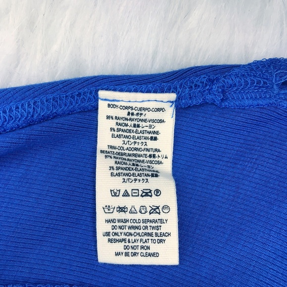 Free People Knit Waffle Top Blue Sapphire Thermal - Picture 8 of 8